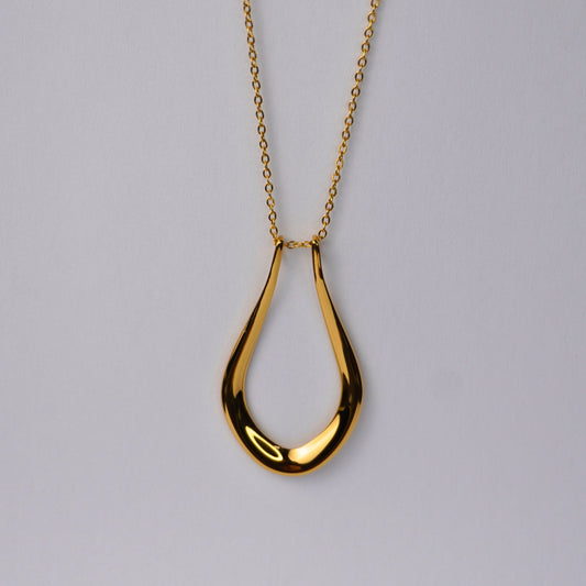 18k gold plated Abalone ring holder necklace from Forge and Lumber with adjustable chain and anti-tarnish finish