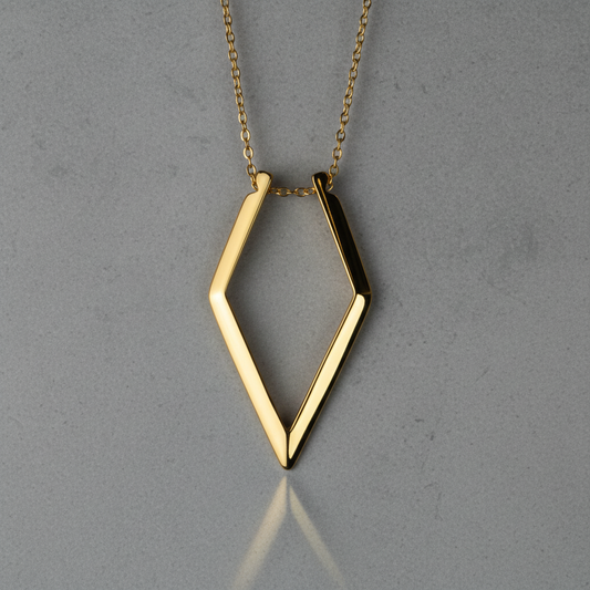 Ring holder necklace with an 18K gold plated adjustable chain
