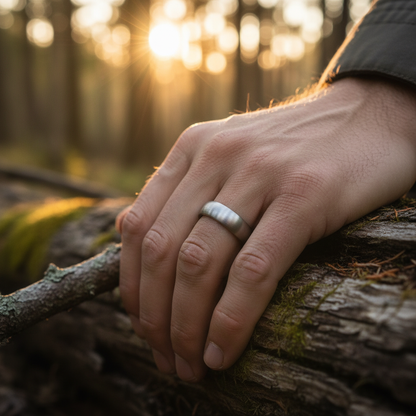The Claymore ring: Forge & Lumber 6mm titanium band.