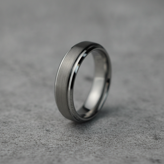 The Keystone 6mm, a bevelled tungsten band