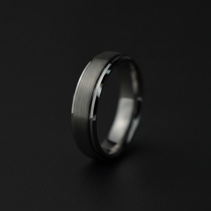 The Keystone 6mm tungsten ring shown from above