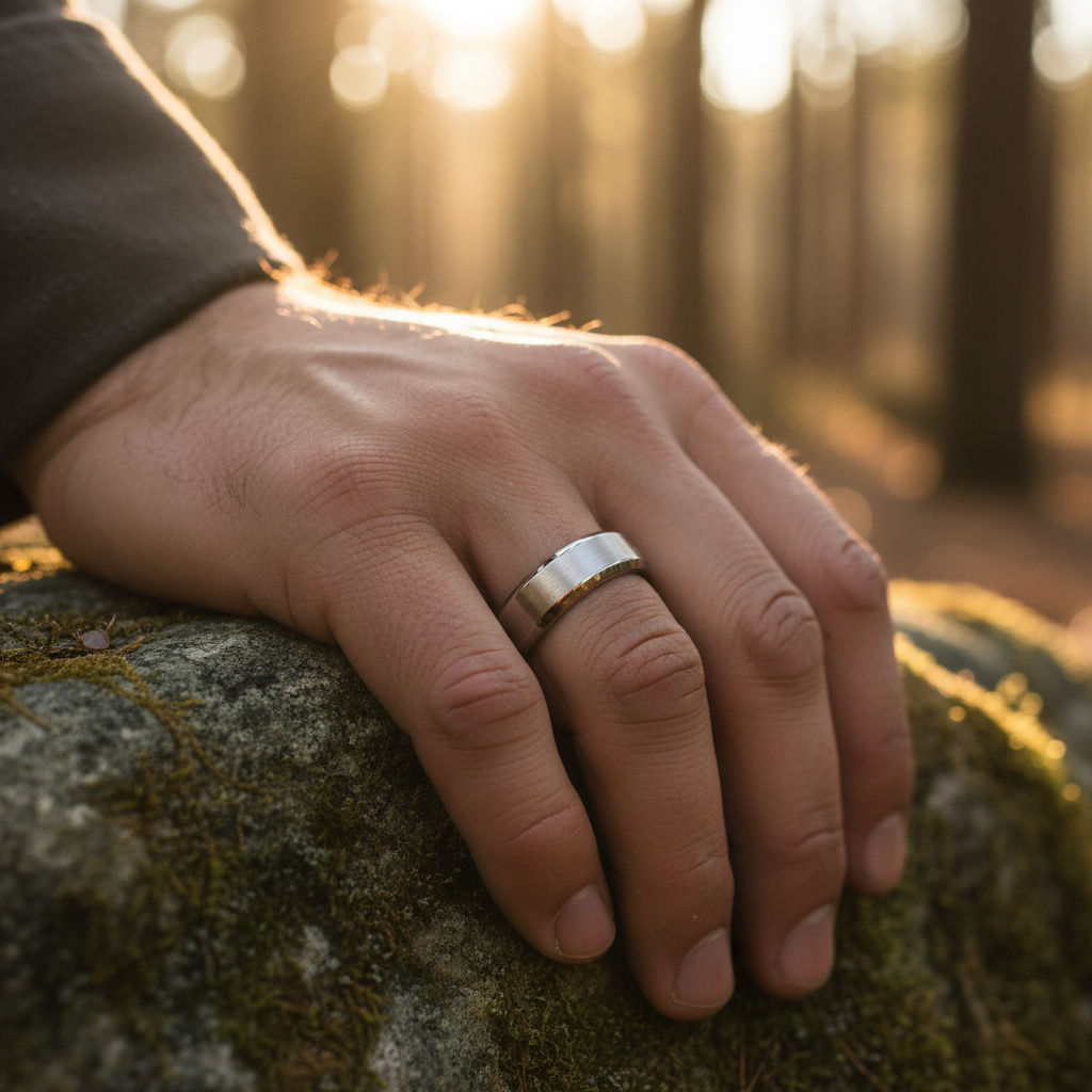 The Torque ring by Forge & Lumber. 6mm titanium band.